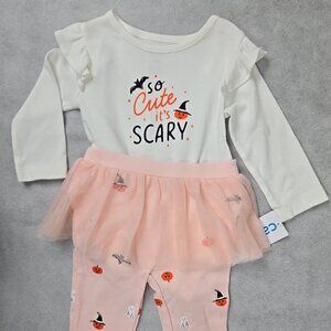 Carter's Baby Girl 18 mo "So Cute Scary" Halloween Long Sleeve 2 piece‎ NEW